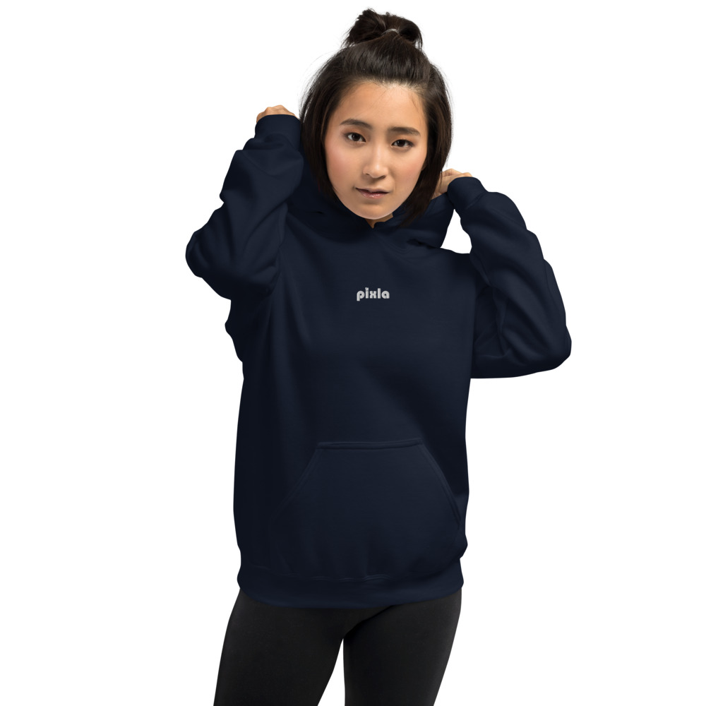 Cozy unisex go-to hoodie to curl up in. Soft, middle to heavyweight fabric with a super soft fleece inside. Embroidery on the front chest.