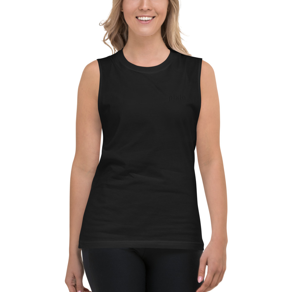 Soft, sleeveless and super comfy tank top with low-cut armholes giving it a casual look. Embroidery on the chest.