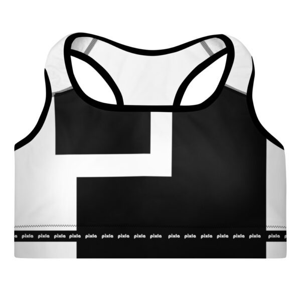 This comfy four-way stretch padded sports bra has a soft moisture-wicking fabric, extra materials in shoulder straps, and removable padding for maximum support.