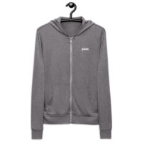 Super light, soft and cozy tee zip hoodie with a DTG (Direct To Garment) print on chest and upper back.