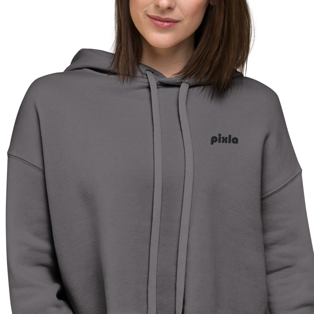 Very comfortable cropped hoodie, great fit, warm, super-soft lining and comes with a trendy raw hem and matching drawstrings.