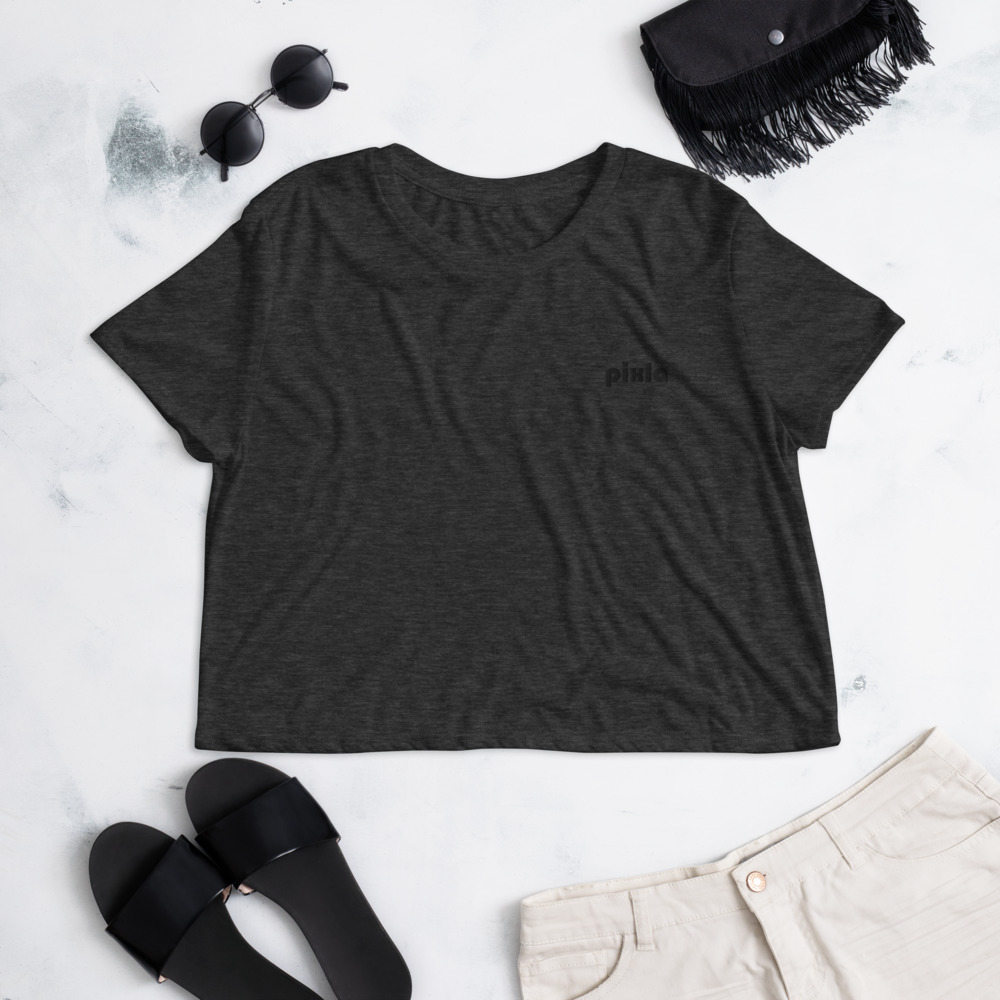 Super lightweight and soft cropped tee perfect for any hot day. It has a flattering, kinda modest, crop silhouette and a beautiful design. Embroidery on chest. 