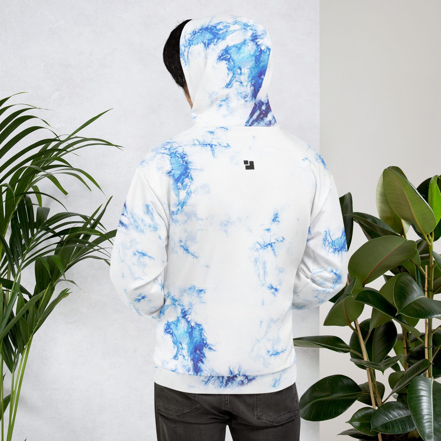 Cobalt blue and white comfy unisex hoodie with a soft outside and a vibrant print, and an even softer brushed fleece inside making it nice and warm. Sublimation print all over.