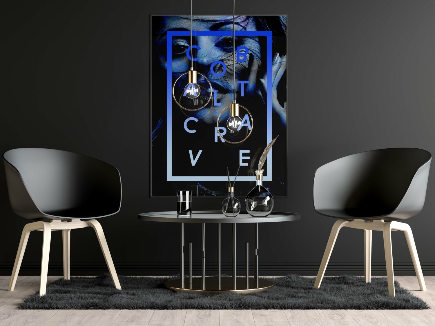 Royal blue premium poster