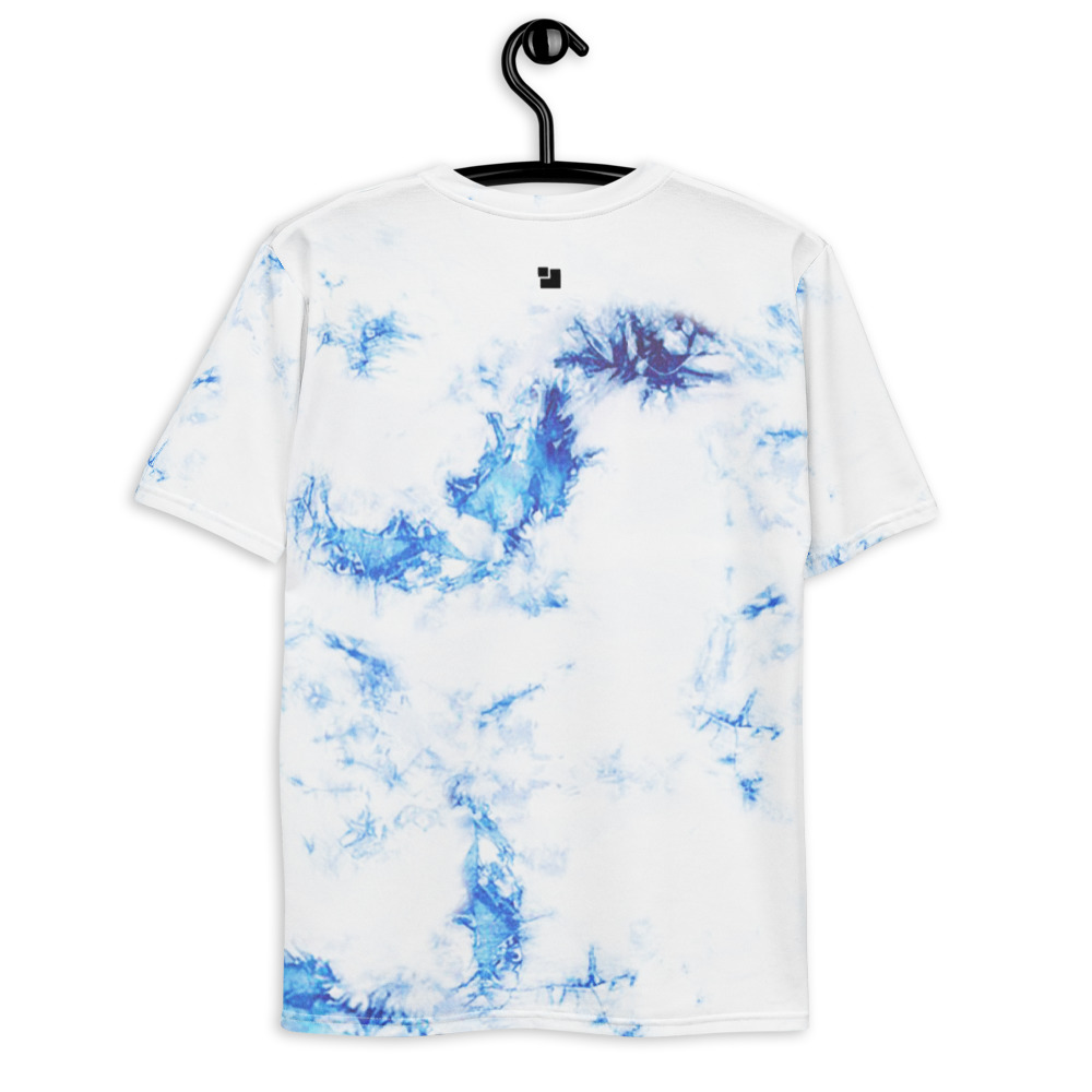Favorite cobalt blue and white t-shirt in a tie dye print. It's super smooth, comfortable, and made from a cotton touch polyester jersey and comes with sublimated print all over that won’t fade after washing.