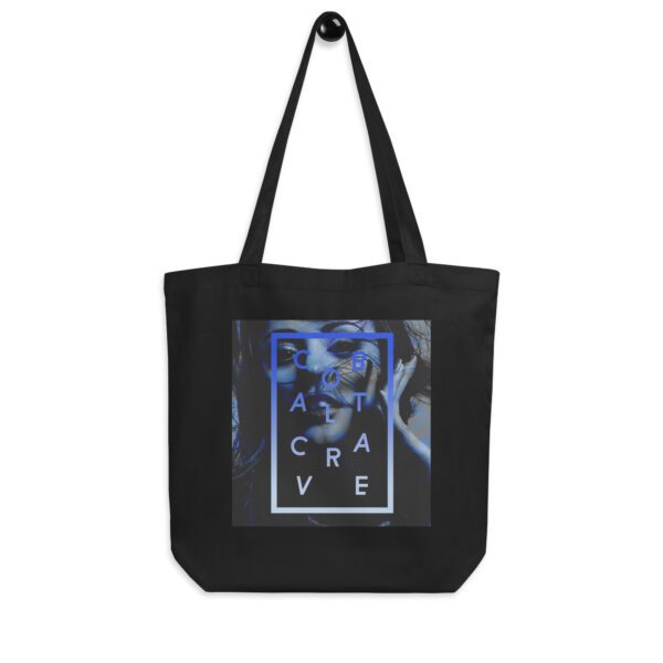 Organic cotton tote bag with a beautiful print in black and electric blue. In this tote there’s more than enough room for groceries, books, and anything in between.