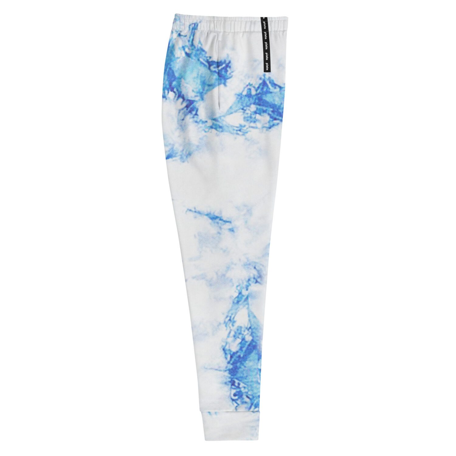 Super comfy slim fit joggers made from a soft cotton blend, these sweatpants feature a vibrant blue and white tie-dye sublimation print all over that won’t fade.