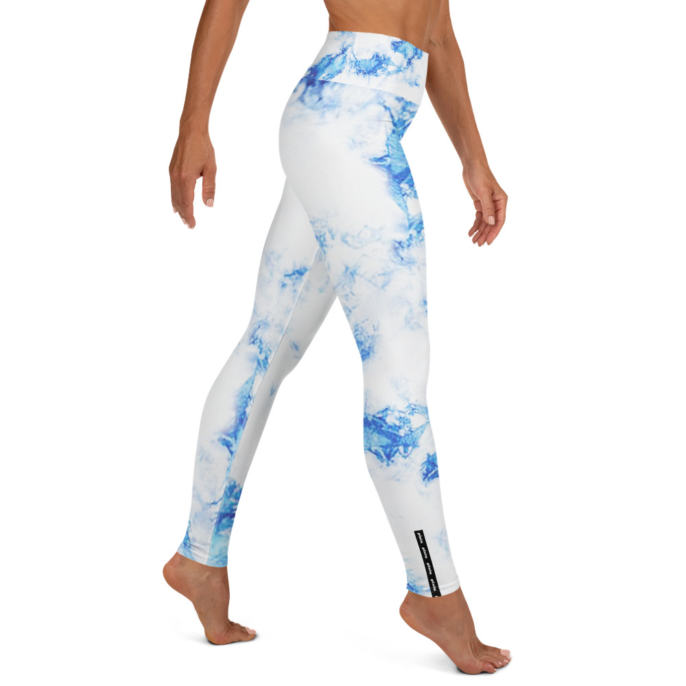 These royal blue tie-dye and white super soft, stretchy, and comfortable yoga leggings are an absolute must for any legging lover. High-waisted, snug, and soft fit, just like a second skin.