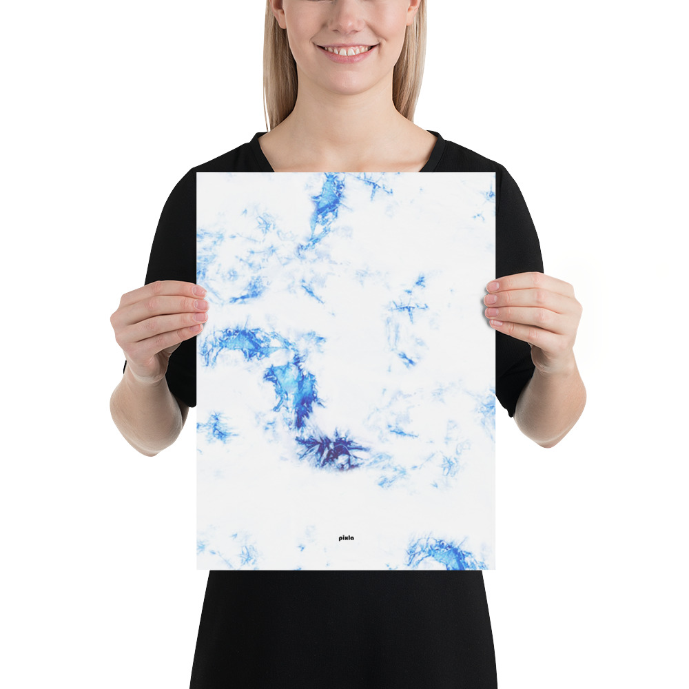 Gorgeous vibrant cobalt blue tie-dye and white design - printed on a luxurious and durable matte photo paper. Makes any room stylish!