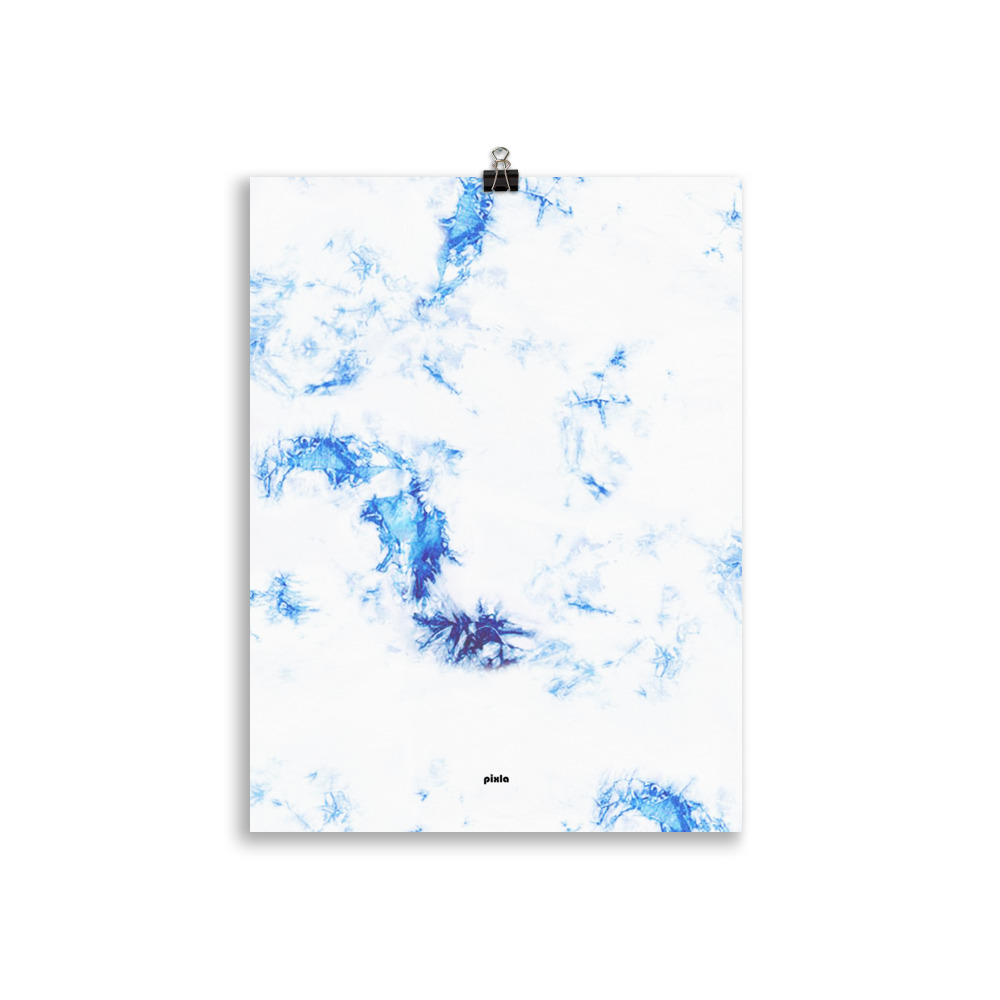 Gorgeous vibrant cobalt blue tie-dye and white design - printed on a luxurious and durable matte photo paper. Makes any room stylish!