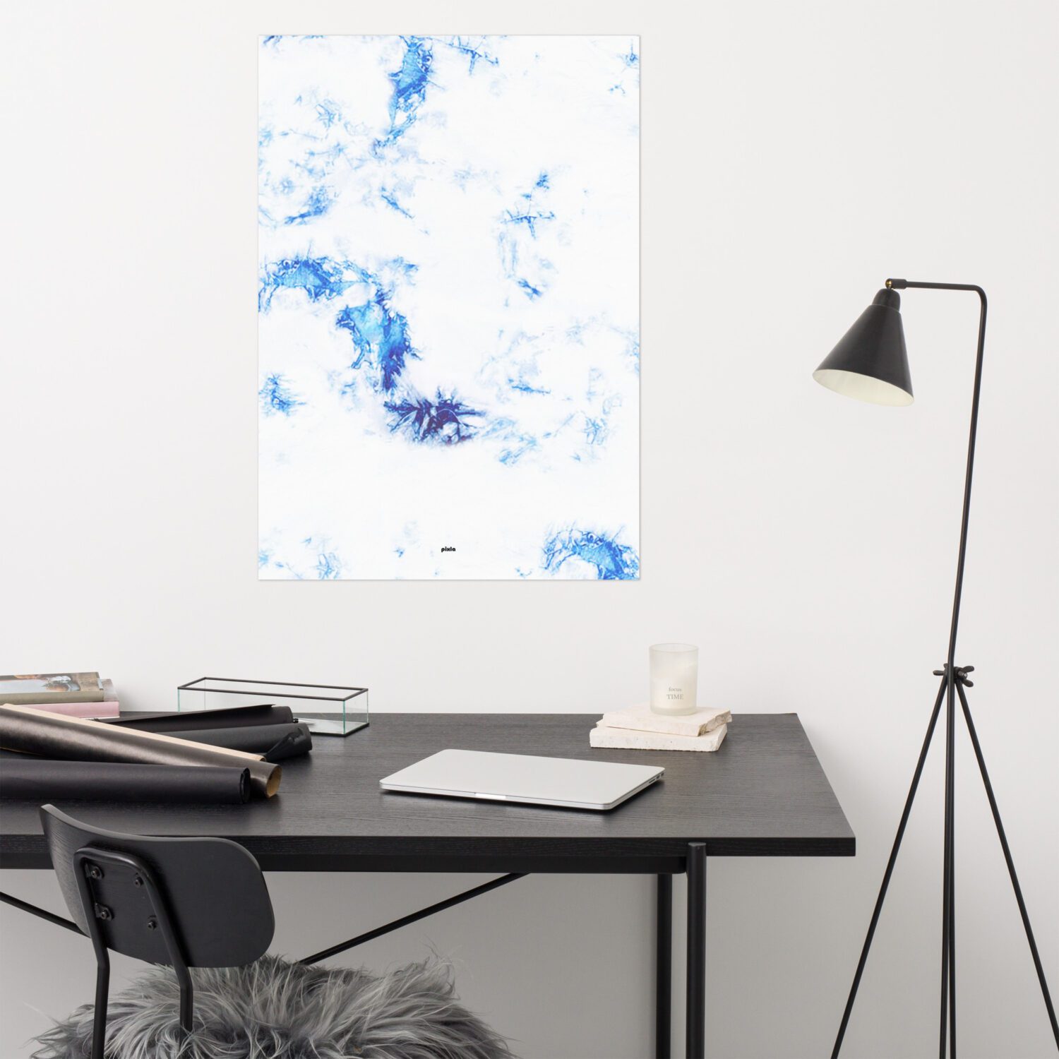 Gorgeous vibrant cobalt blue tie-dye and white design - printed on a luxurious and durable matte photo paper. Makes any room stylish!