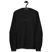A classic slim-fit black-on-black premium sweatshirt with crispy white embroidery on the front chest. Made from organic ring-spun combed cotton and recycled polyester in medium-weight with a soft feel. Super soft fleece inside making it perfect for keeping warm.