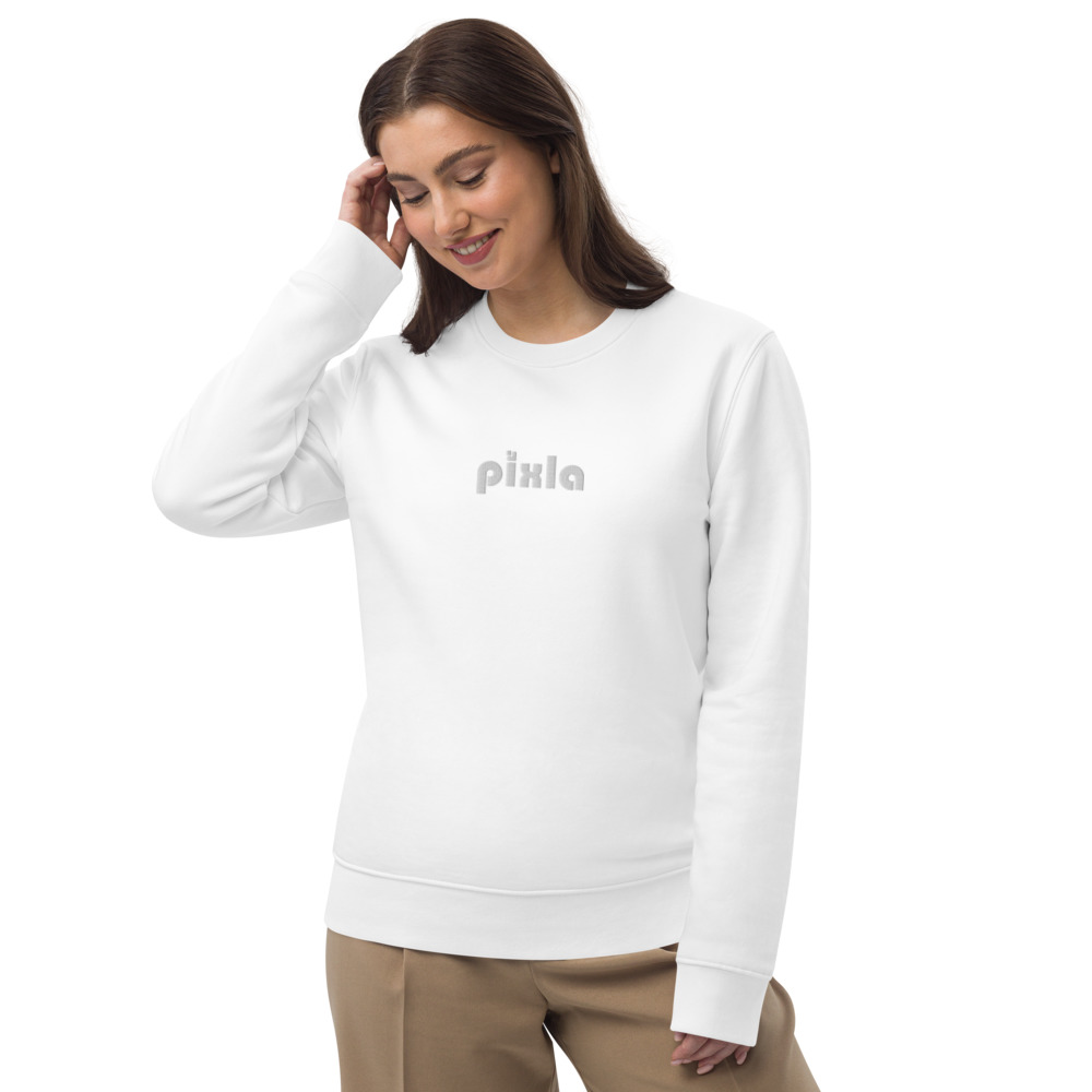 A classic slim-fit white-on-white premium sweatshirt with crispy white embroidery on the front chest. Made from organic ring-spun combed cotton and recycled polyester with a soft feel. Super soft fleece inside making it perfect for keeping warm.